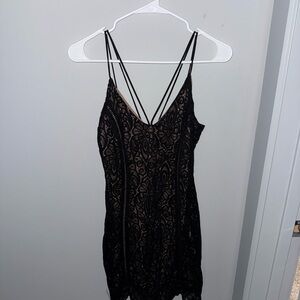 Topshop Black Lace Strappy Dress